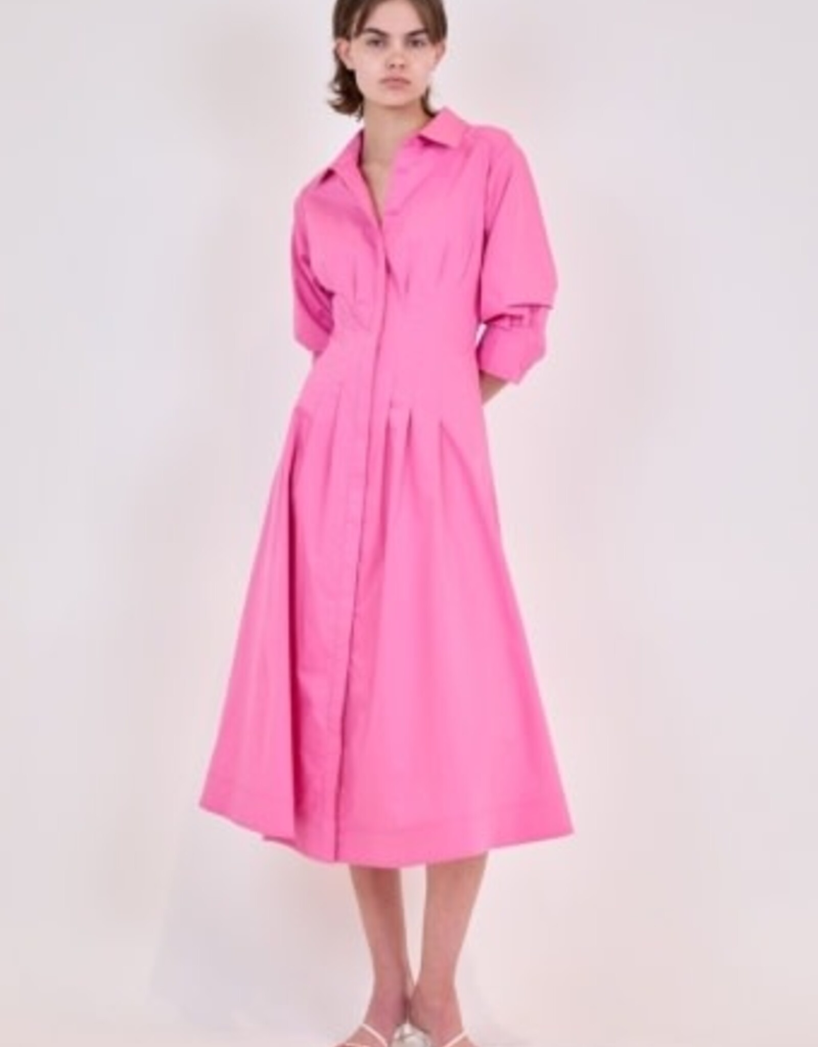 SIMKHAI JAZZ PINTUCK MIDI DRESS