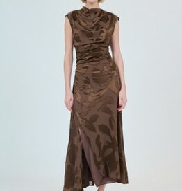 SIMKHAI BURKE S/L DRAPED MIDI DRESS
