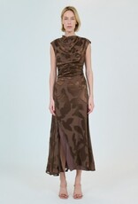 SIMKHAI BURKE S/L DRAPED MIDI DRESS