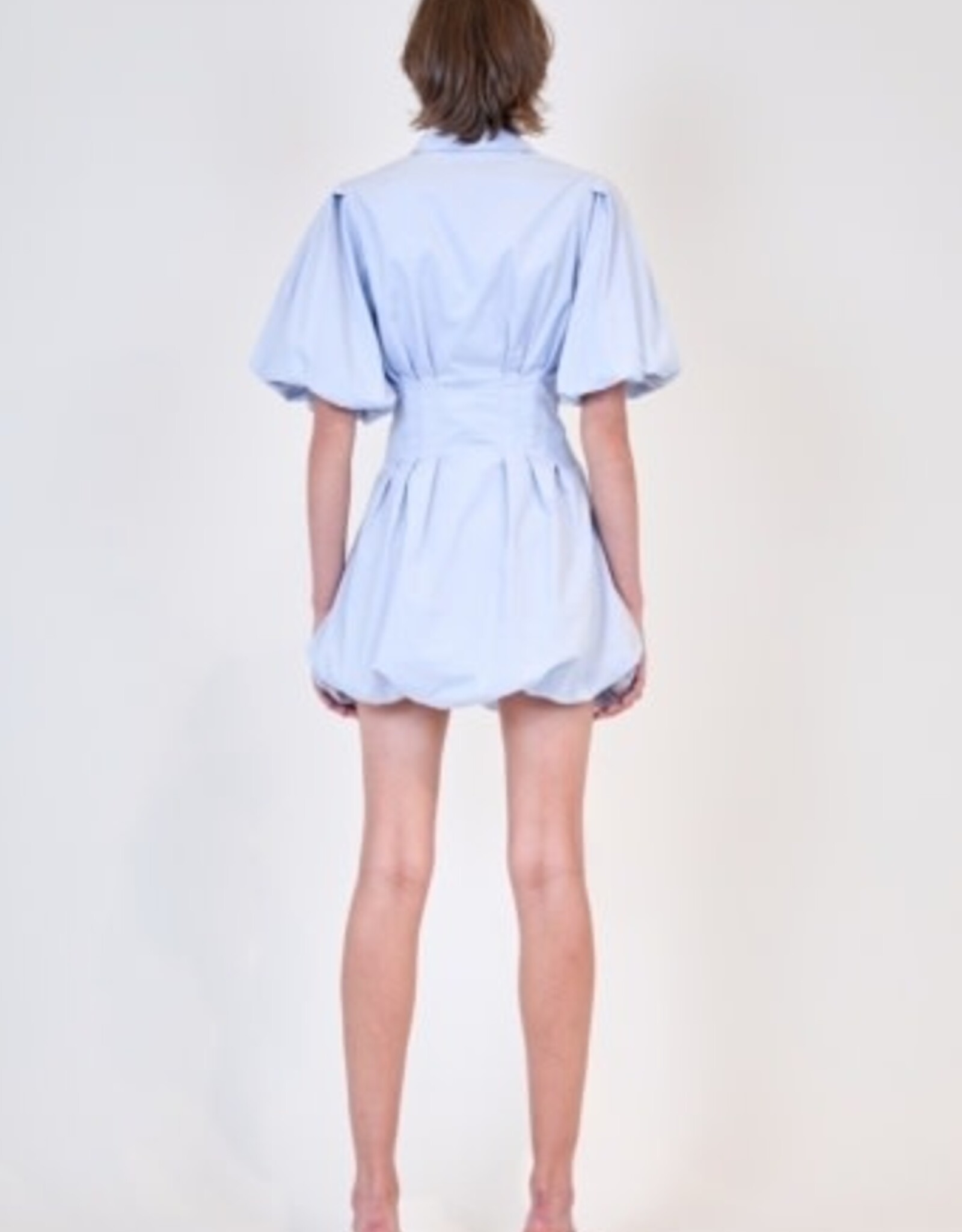 SIMKHAI CLEO BALLOON PINTUCK MINI DRESS