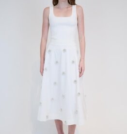 SIMKHAI NOVANNA PLEATED MIDI SKIRT