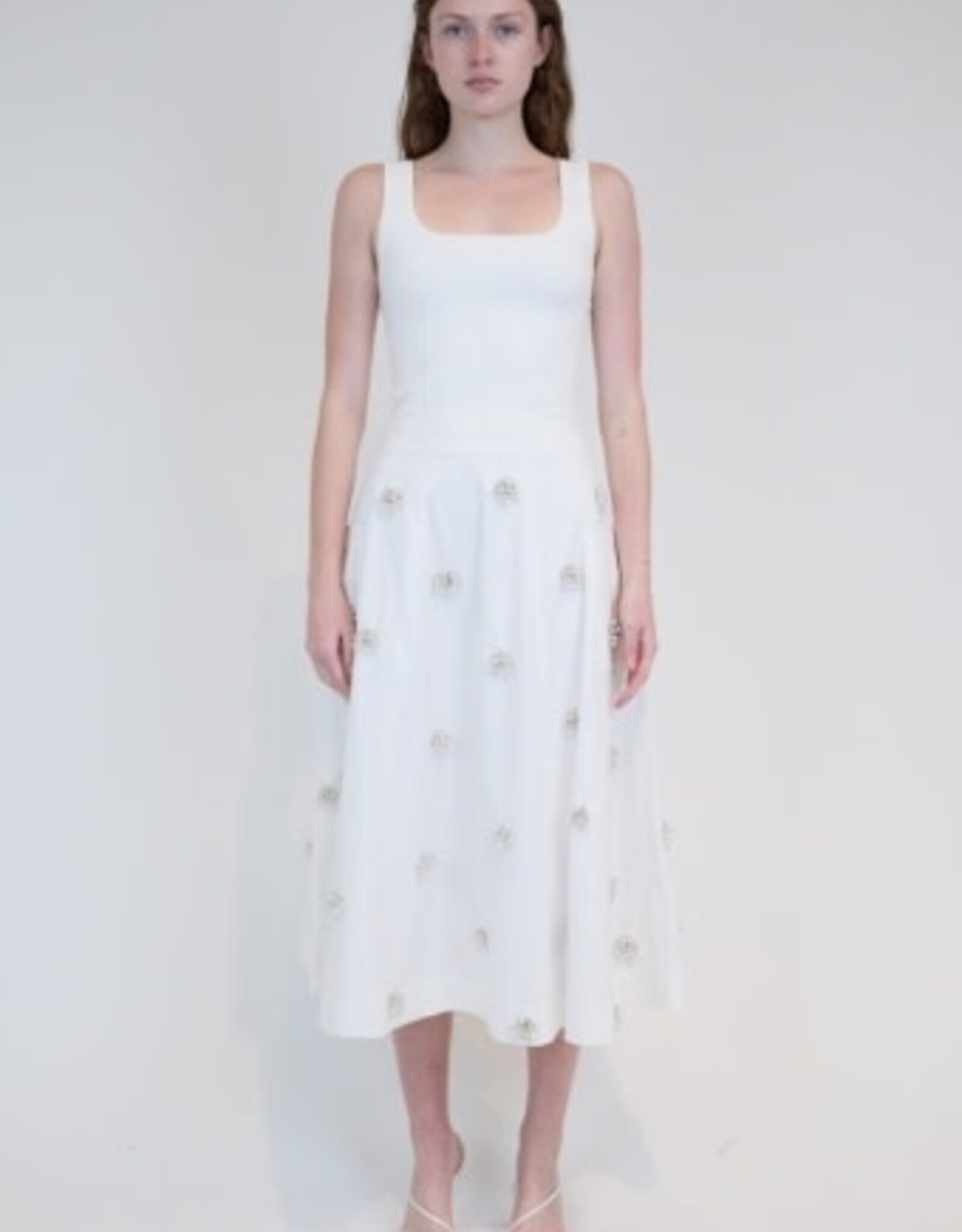 SIMKHAI NOVANNA PLEATED MIDI SKIRT