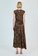 SIMKHAI BURKE S/L DRAPED MIDI DRESS