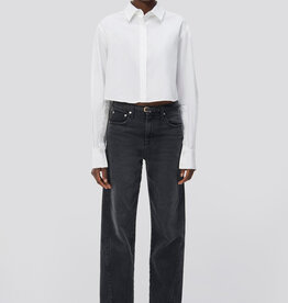 SIMKHAI RENATA CROPPED BUTTON DOWN SHIRT
