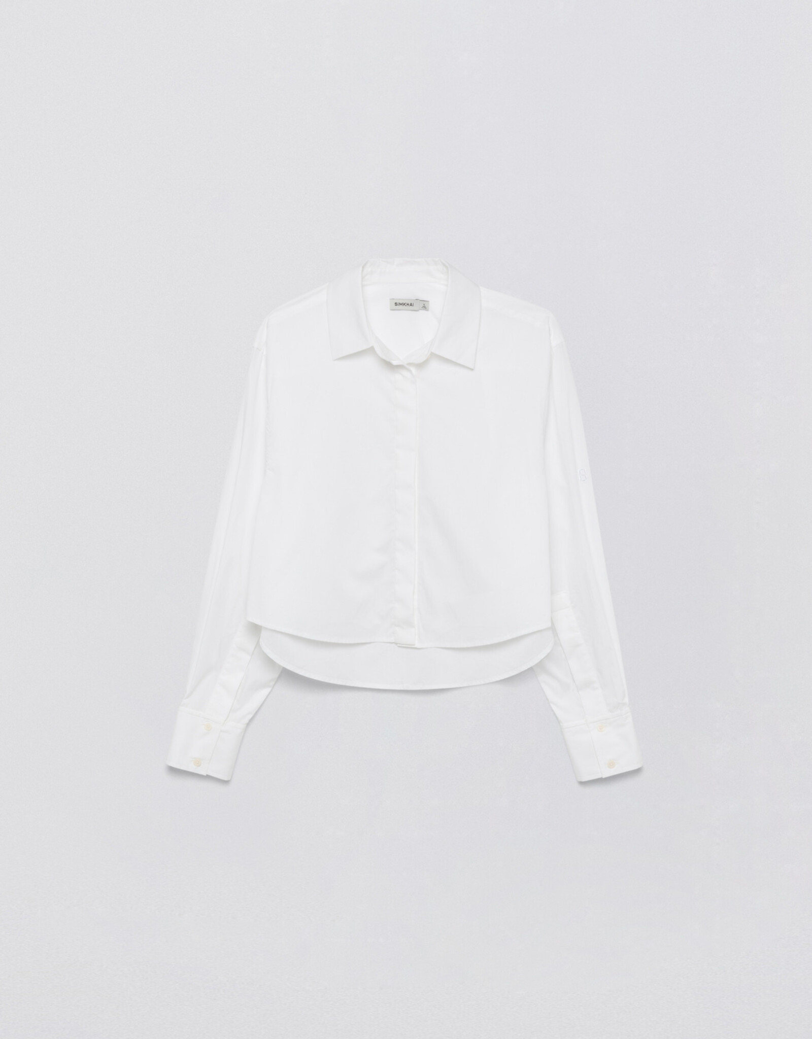 SIMKHAI RENATA CROPPED BUTTON DOWN SHIRT