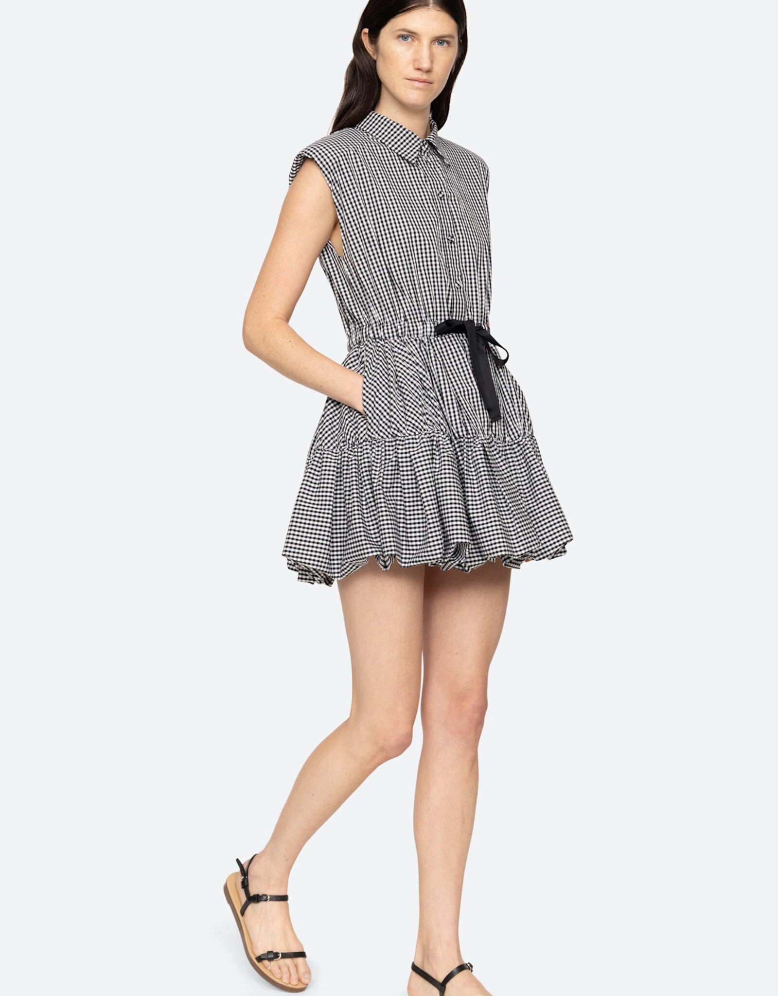 Sea Neci Gingham Bubble Mini Dress
