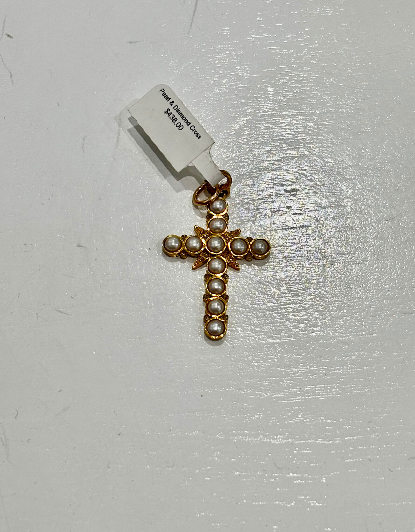 Sennod Jewelry Design VVJ24-Pearl and Diamond Cross