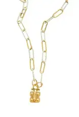 Sennod Jewelry Design N1399G-16 - Two Tone Paperclip Vignette Chain 14K 16"