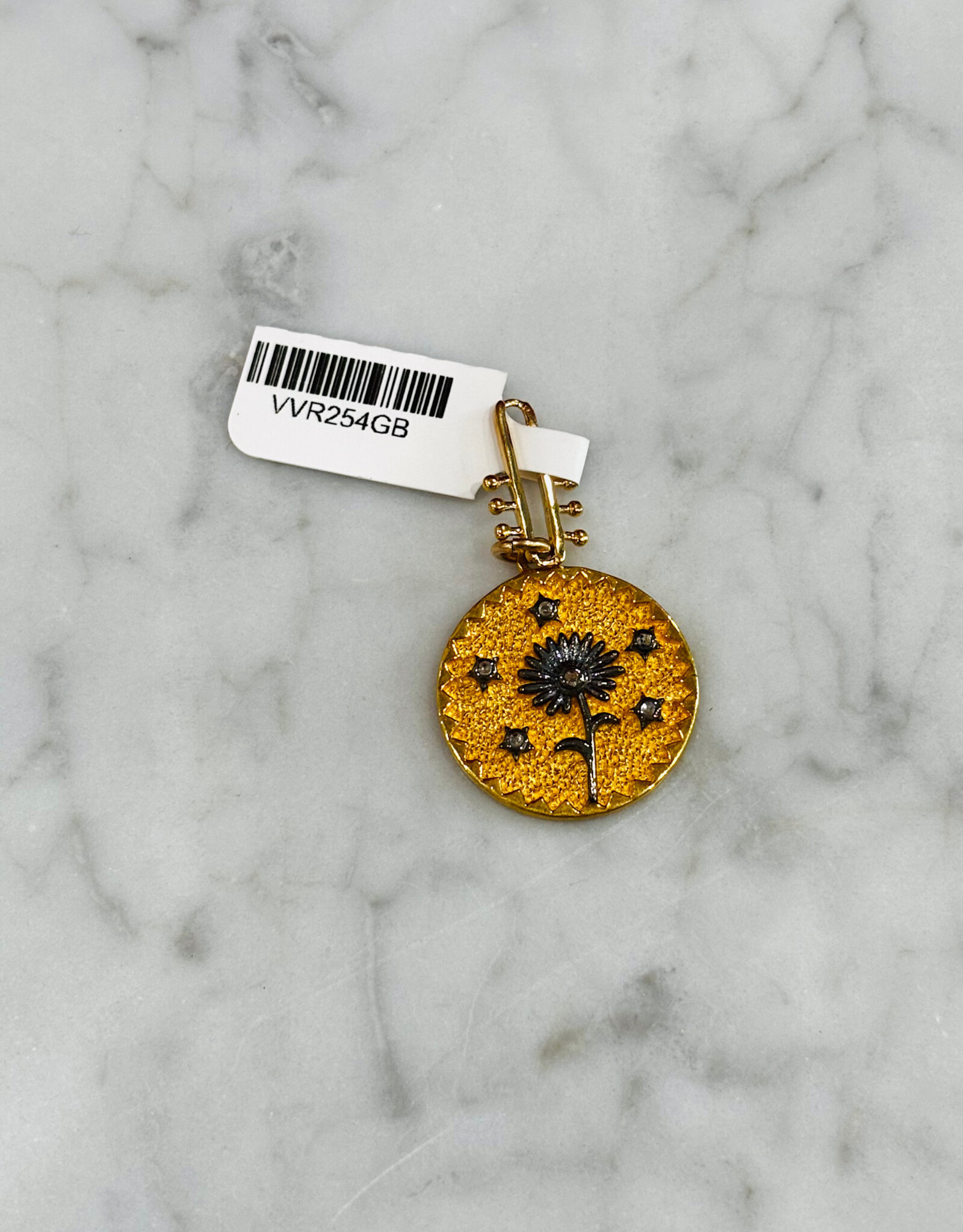 Sennod Jewelry Design VVR254GB-Dandelion Diamond Vignette Gold w/ Gray