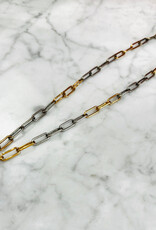 Sennod Jewelry Design N1444G-18-TWO TONE VIGNETTE CHAIN- 18"-GOLD/SILVER FEILD