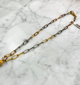 Sennod Jewelry Design N1444G-18-TWO TONE VIGNETTE CHAIN- 18"-GOLD/SILVER FEILD