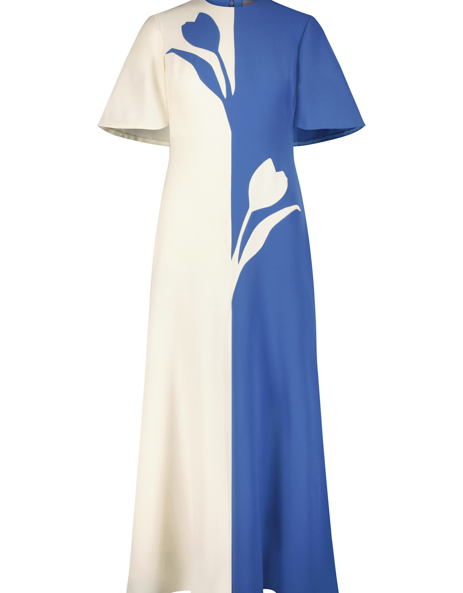 Lela Rose FLUID CREPE SHORT SLEEVE A-LINE DRESS