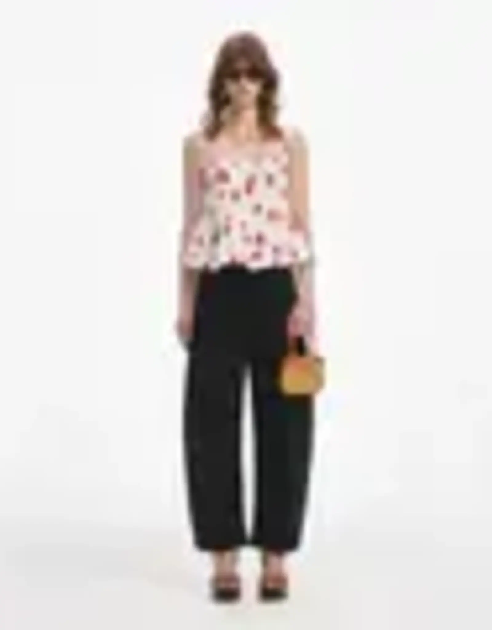 Self Portrait White Floral Plisse Top