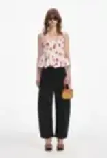 Self Portrait White Floral Plisse Top