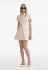 Self Portrait Cream Collared Denim Mini Dress