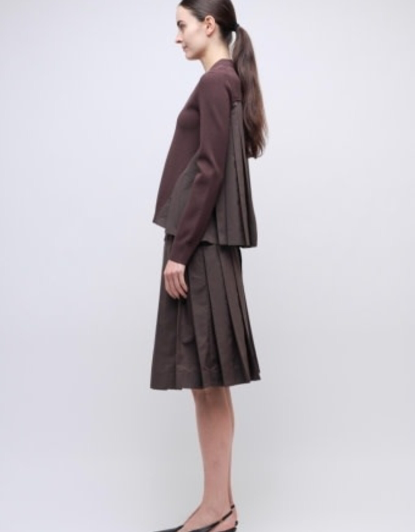 SIMKHAI ELANORE L/S PLEATED TOP