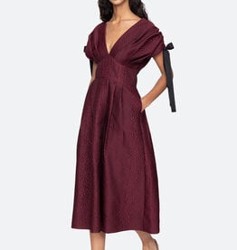 Sea Fayetta Embossed Evening Midi Dress
