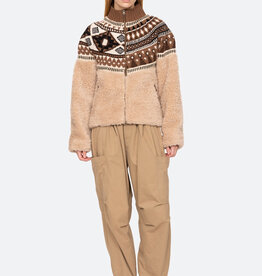 Sea Linea Fair Isle Knit Combo Fleece Jacket