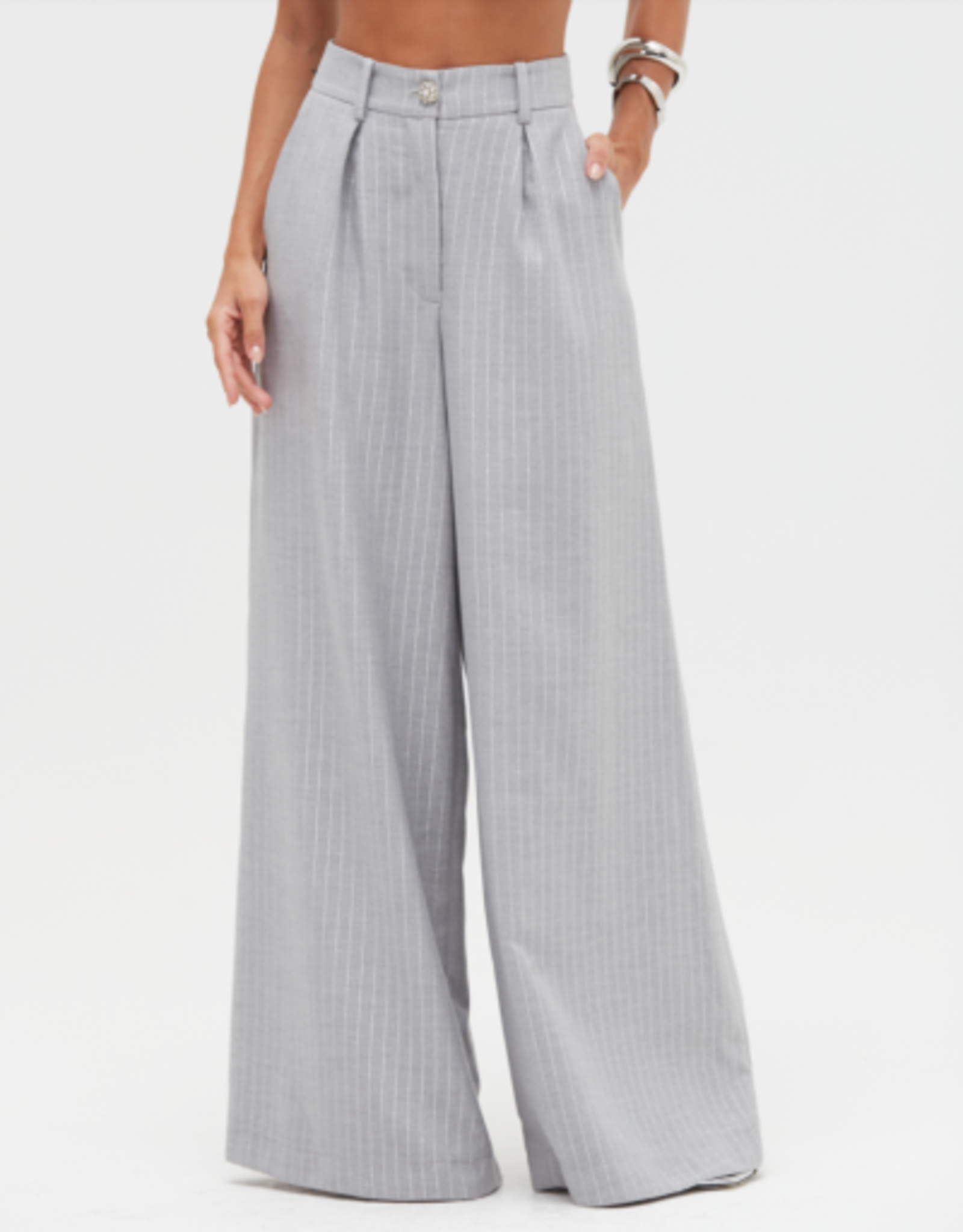 PatBo METALLIC PINSTRIPE PANT