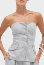 PatBo METALLIC PINSTRIPE STRAPLESS TOP