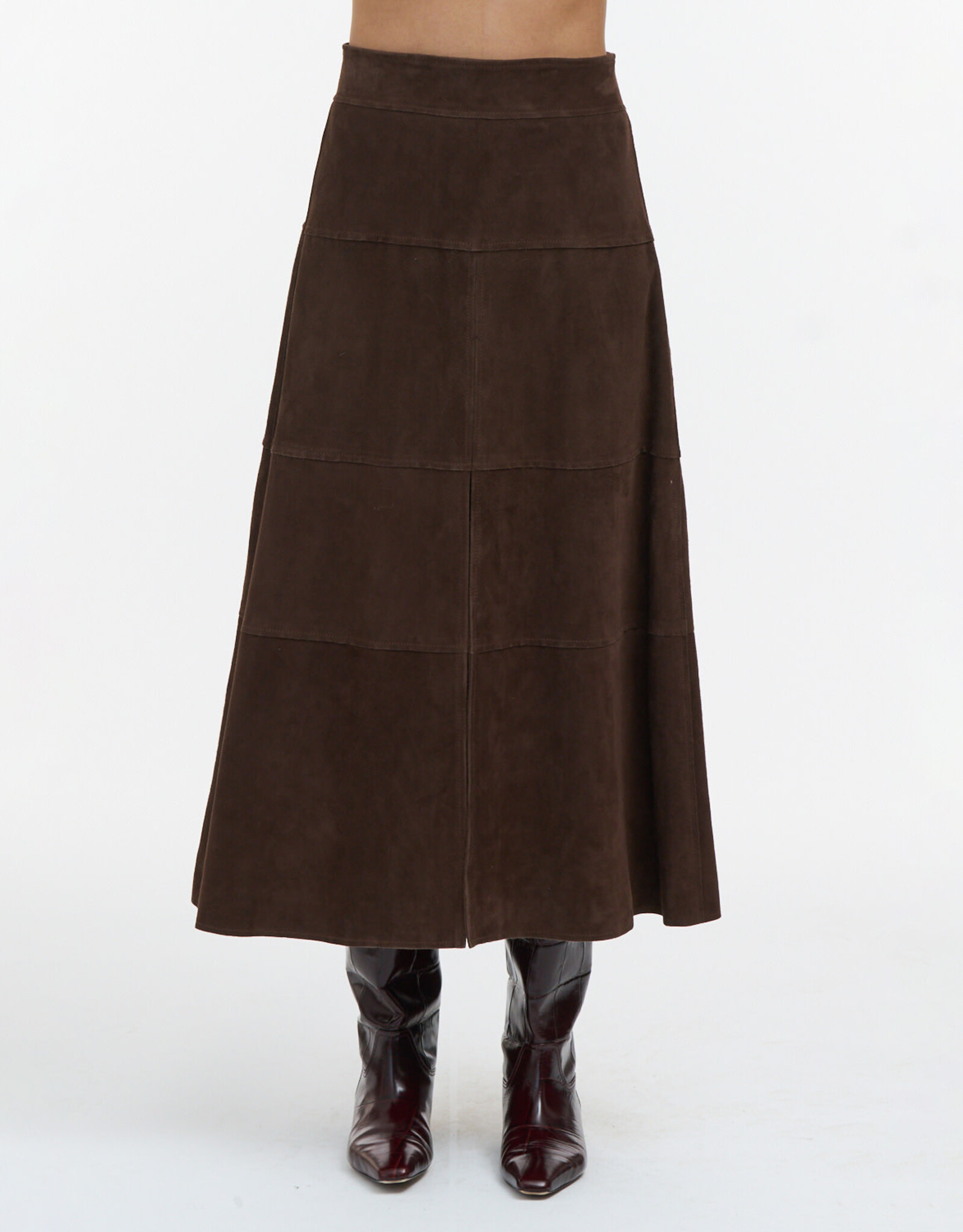 Tanya Taylor Suede Hudson Skirt