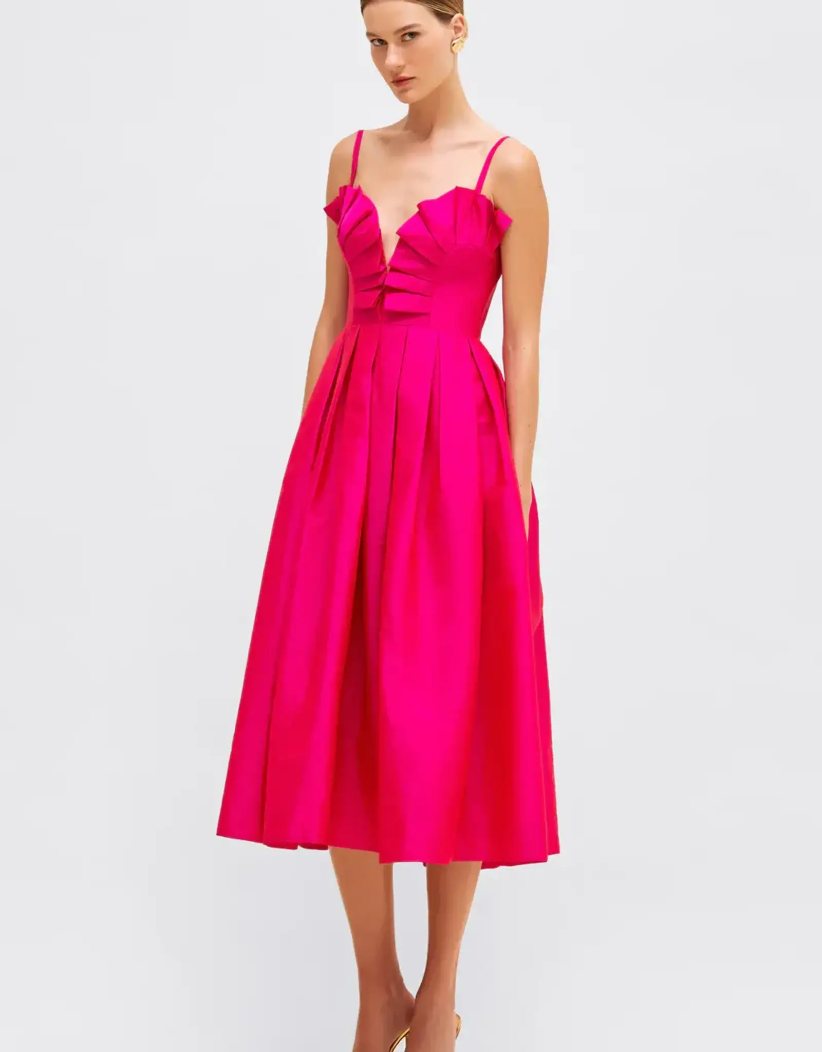PatBo Taffeta Bloom Midi Dress