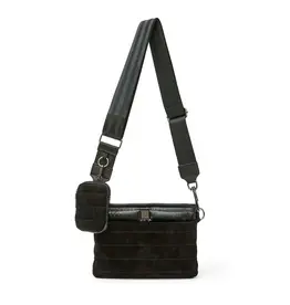 Think Royln Downtown Crossbody- Black Suede