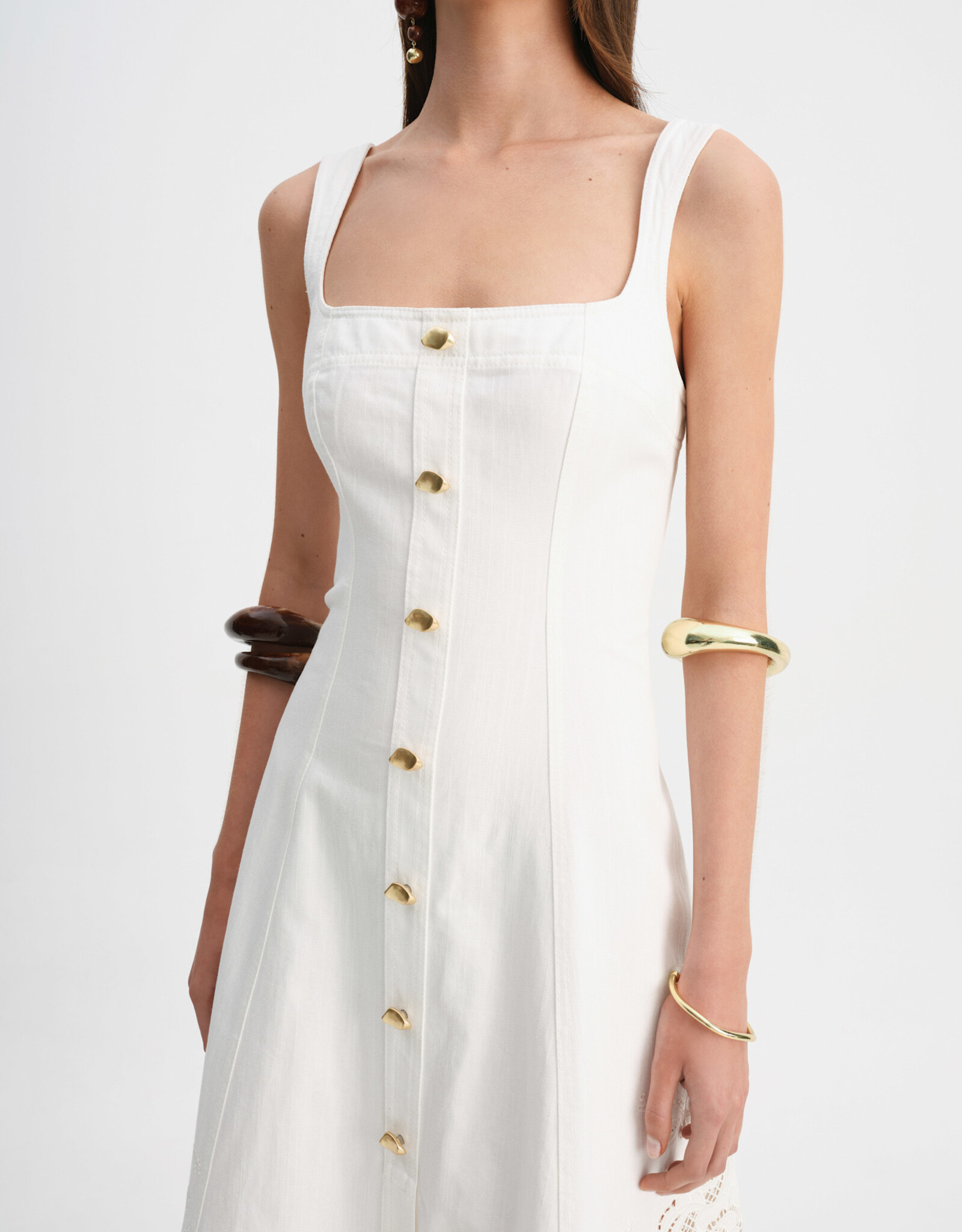 AJE. Halo Embroidered Midi Dress