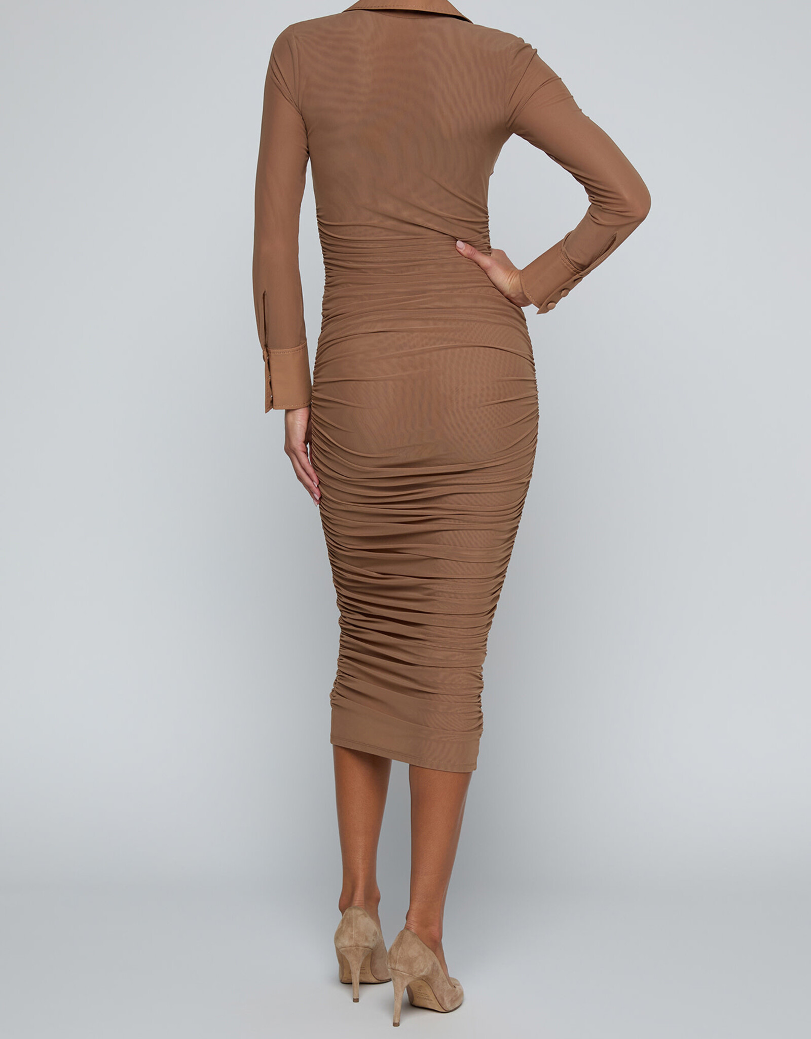 L'AGENCE Adriana L/S Midi Dress