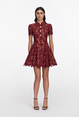 Self Portrait Burgundy Lace Mini Dress