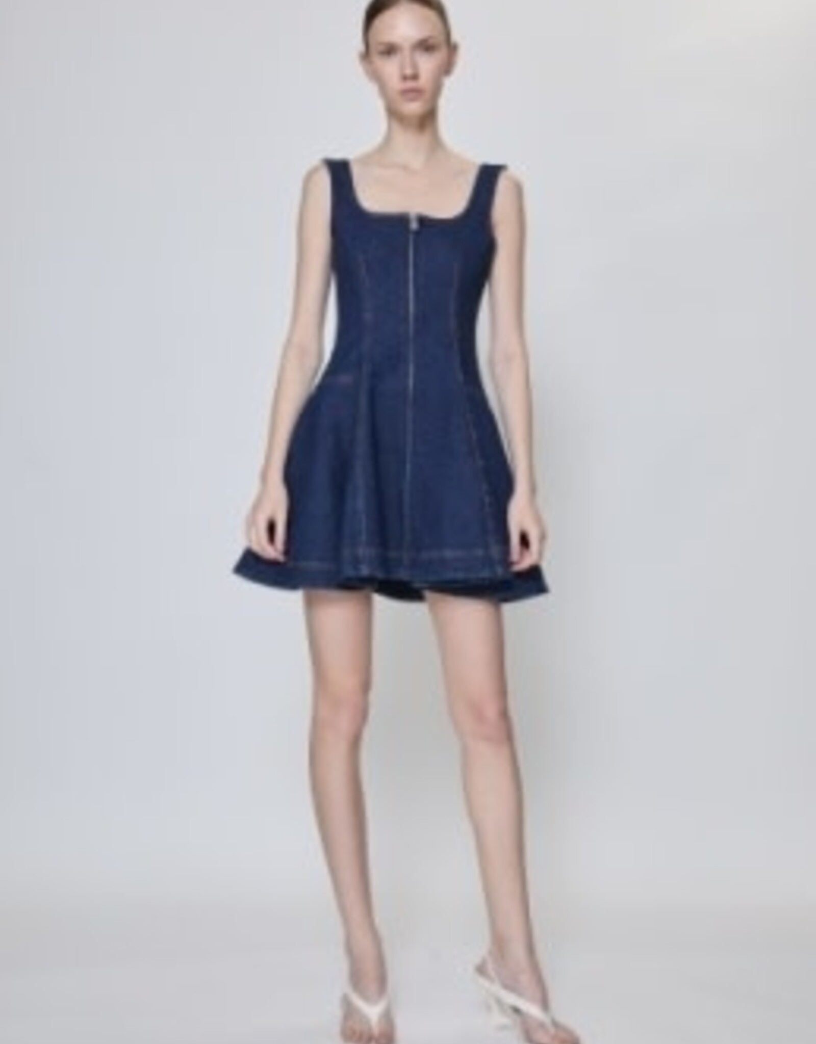 SIMKHAI ELEODRA DENIM MINI DRESS