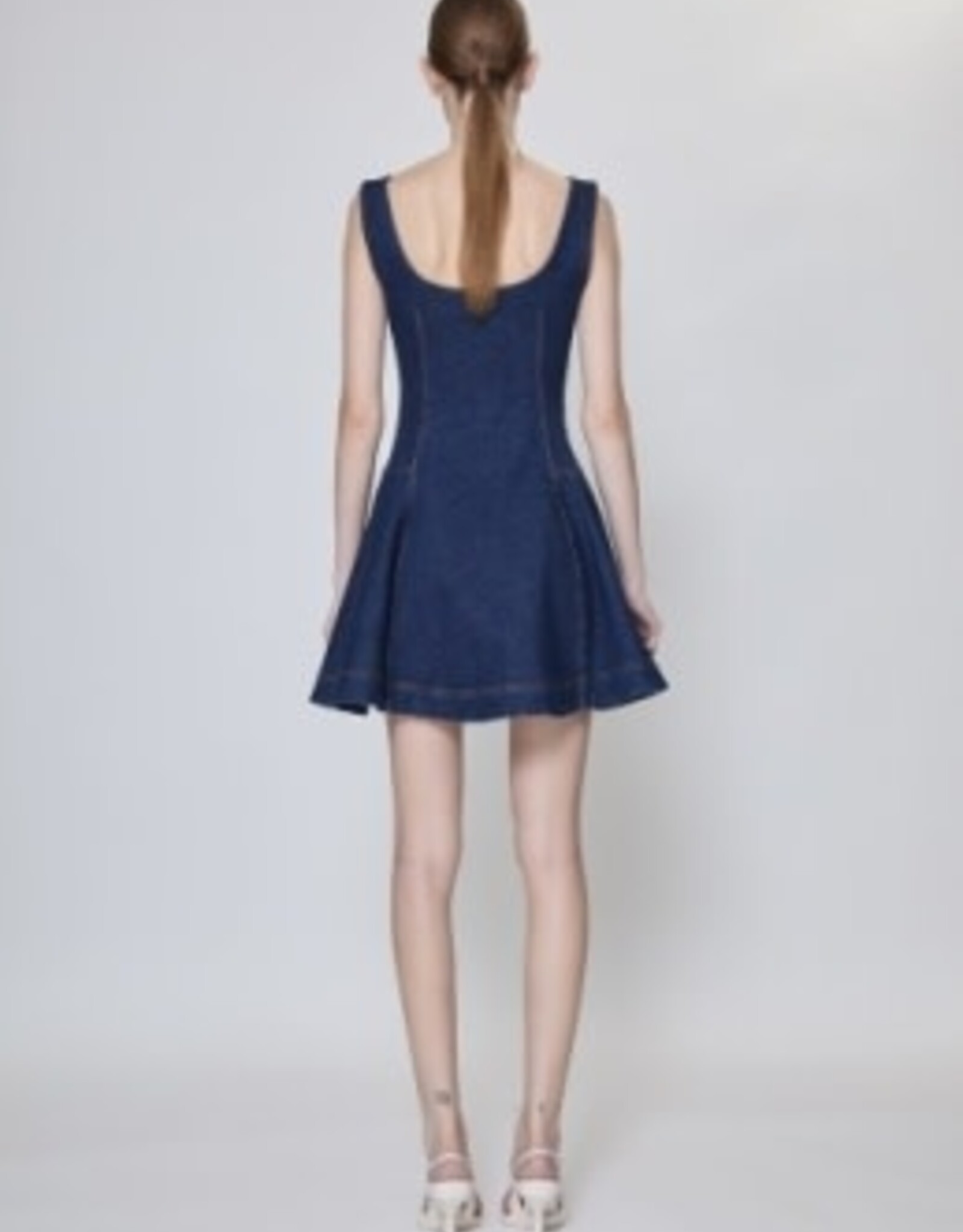 SIMKHAI ELEODRA DENIM MINI DRESS