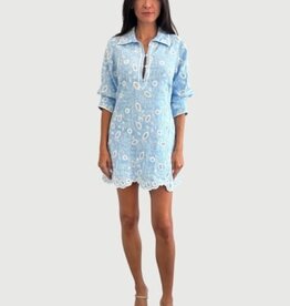 SIMKHAI FREYA EMBROIDERED LINEN MINI DRESS