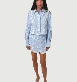 SIMKHAI FARLOWE CROPPED BUTTON DOWN SHIRT