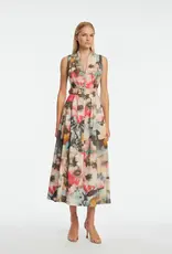 Lela Rose Floral Printed Cotton Margot Dress