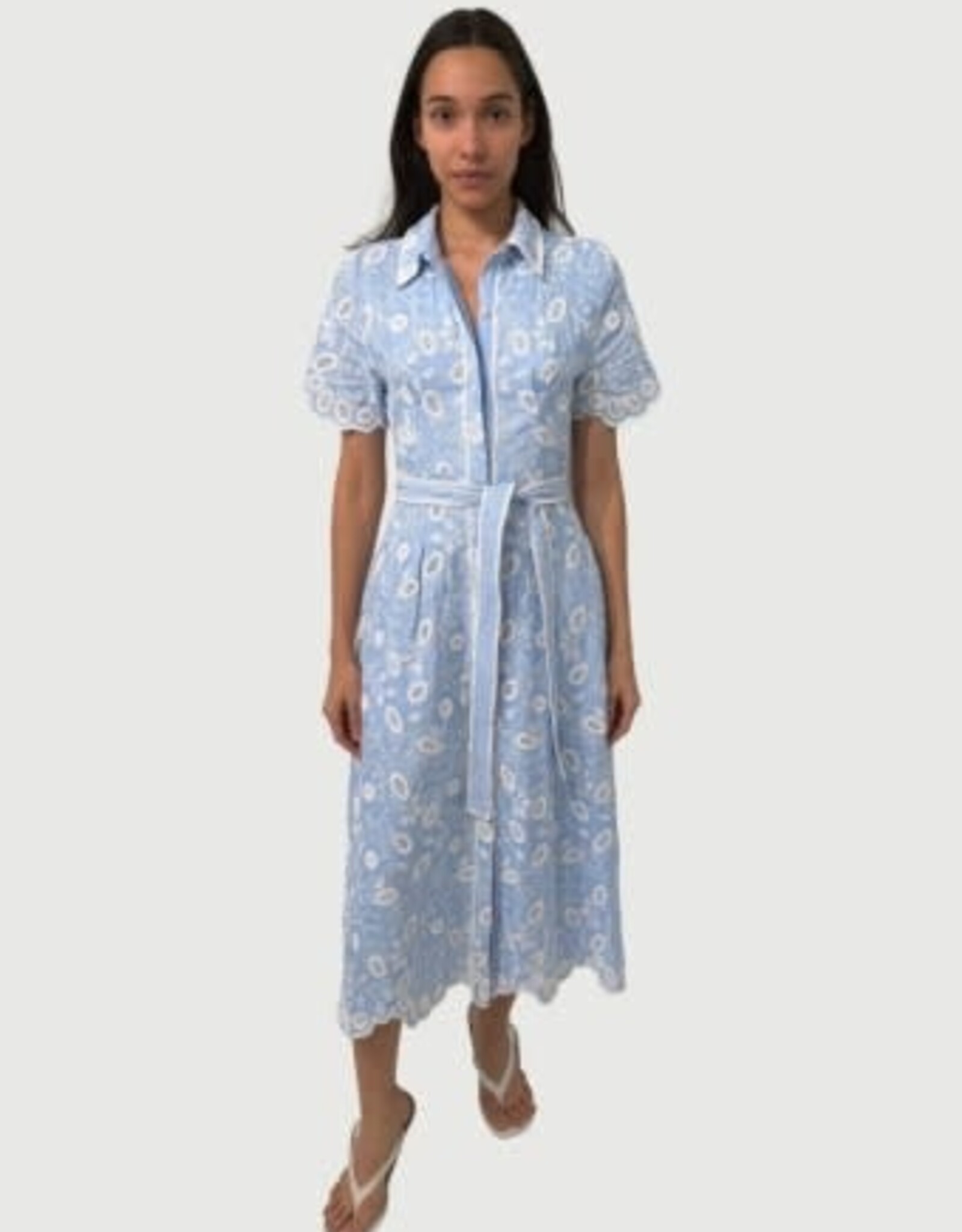 SIMKHAI AUDRIA S/S BELTED MIDI DRESS