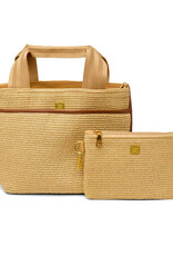 Think Royln Escape- W/ Mocha Luxe Trim-Sand Dune Raffia