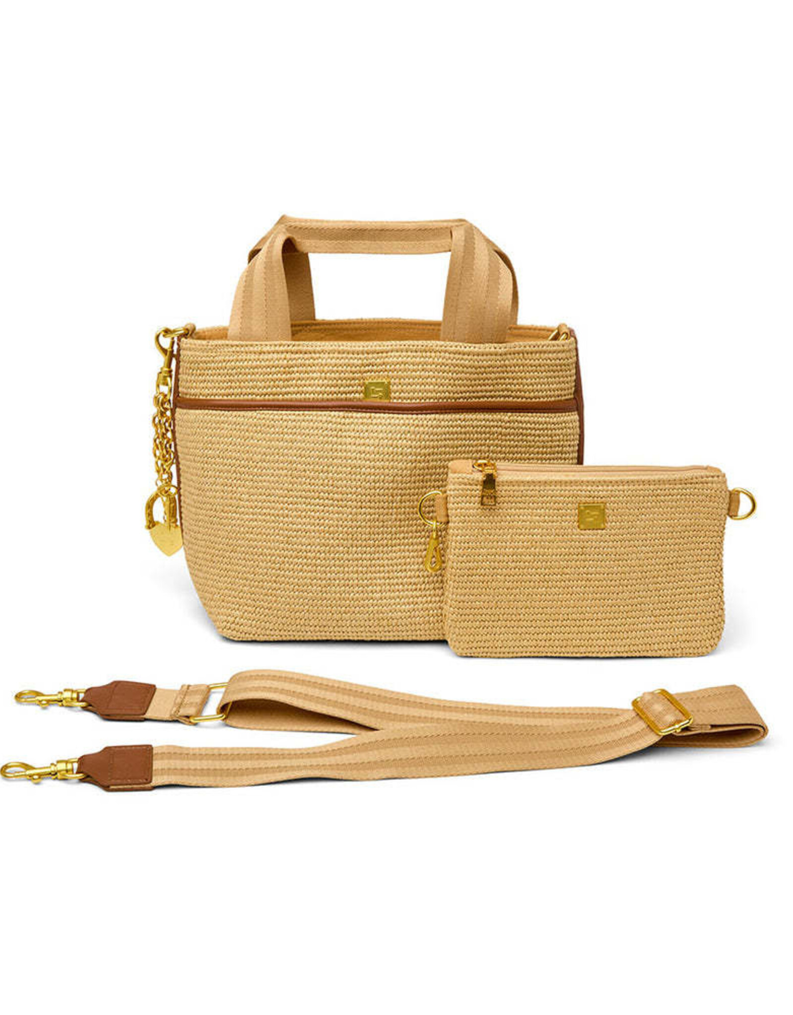 Think Royln Escape- W/ Mocha Luxe Trim-Sand Dune Raffia