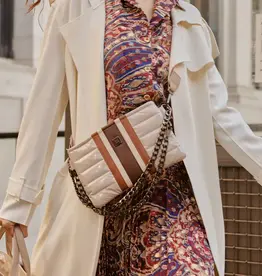 Think Royln Almost Famous- Colorblock Luxe Stripe- Blonde Patent