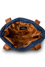 Think Royln High Note Tote- Mocha Luxe Trim-Dark Denim