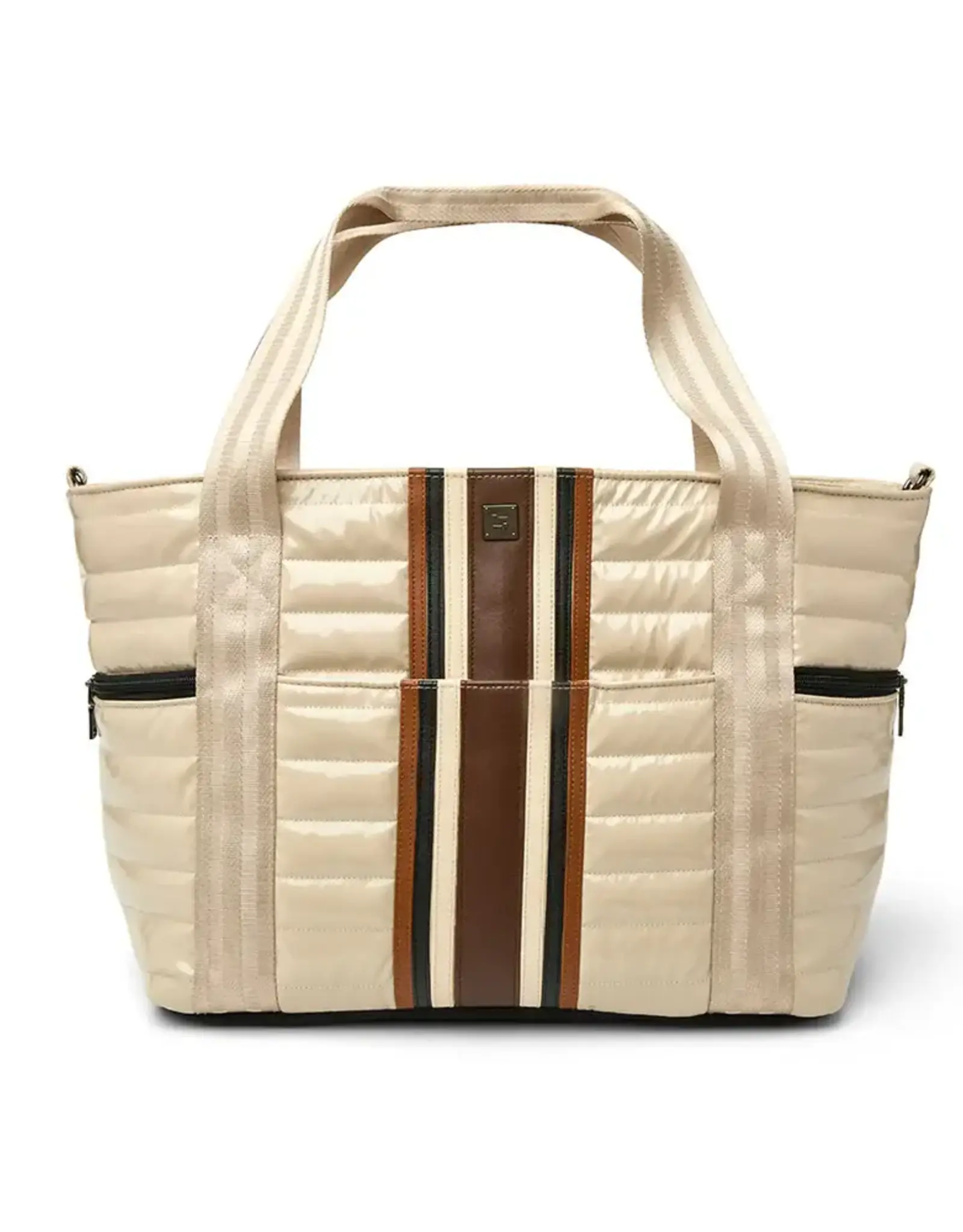 Think Royln Jetset Wingman- Colorblock Luxe Stripe- Blonde Patent