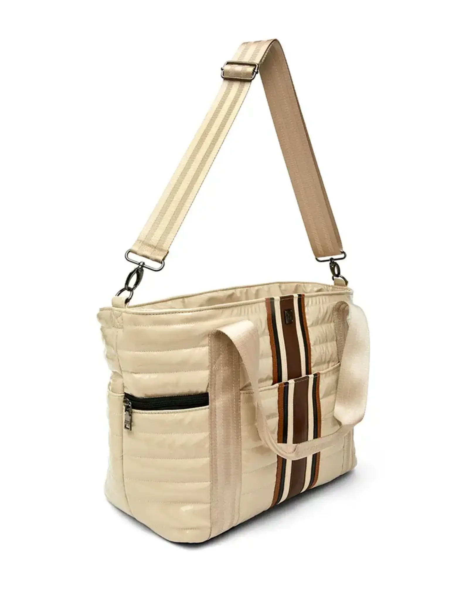 Think Royln Jetset Wingman- Colorblock Luxe Stripe- Blonde Patent