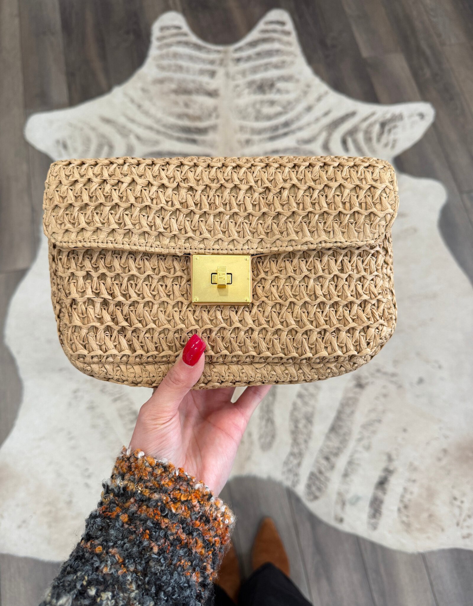 Think Royln High Society- Chai Open-Weave Raffia