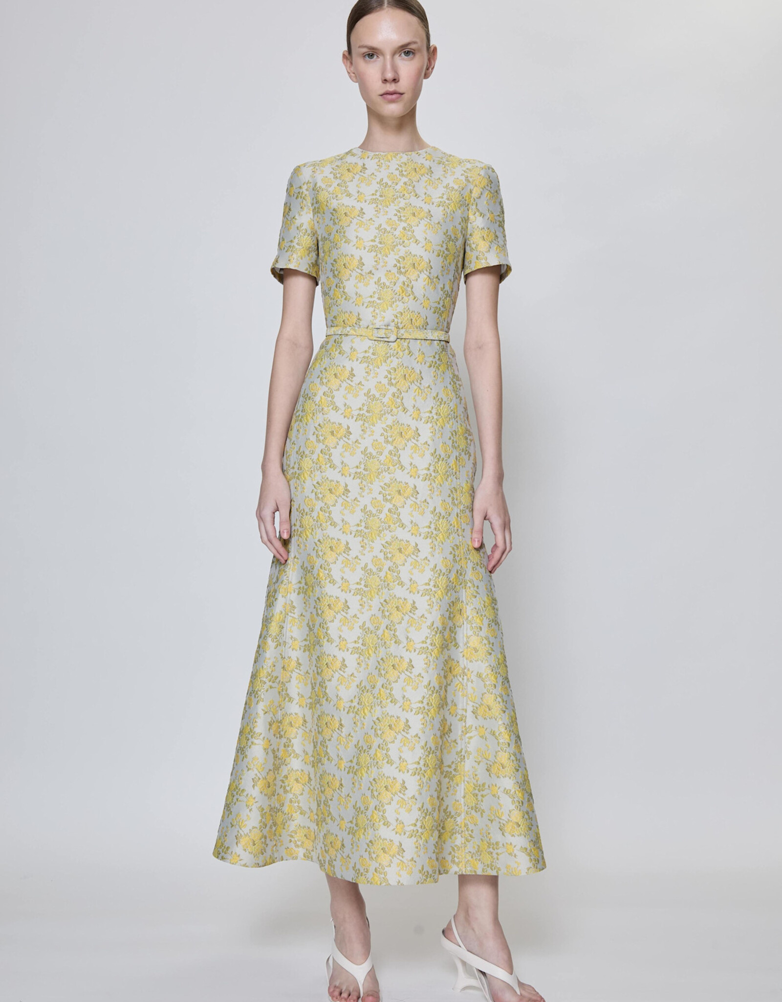 SIMKHAI CARALINE JACQUARD MIDI DRESS