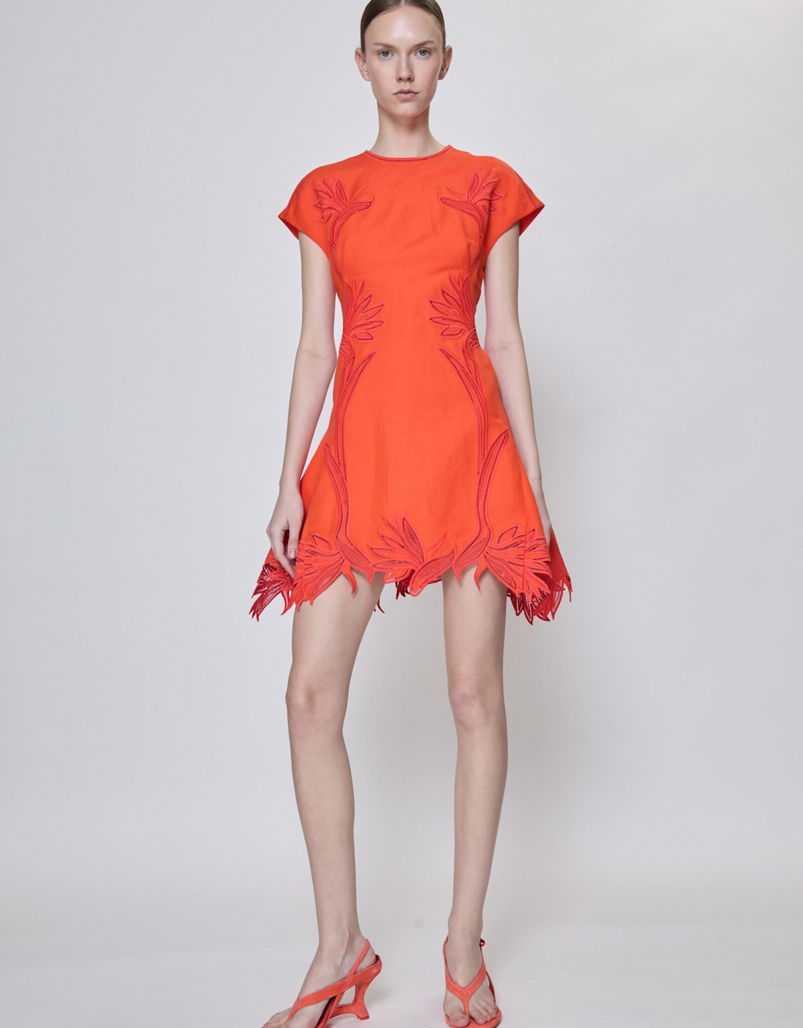 SIMKHAI RAQUEL EMBROIDERED MINI DRESS