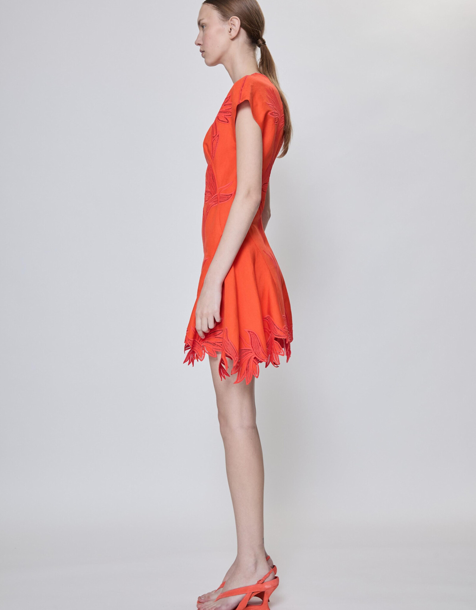 SIMKHAI RAQUEL EMBROIDERED MINI DRESS