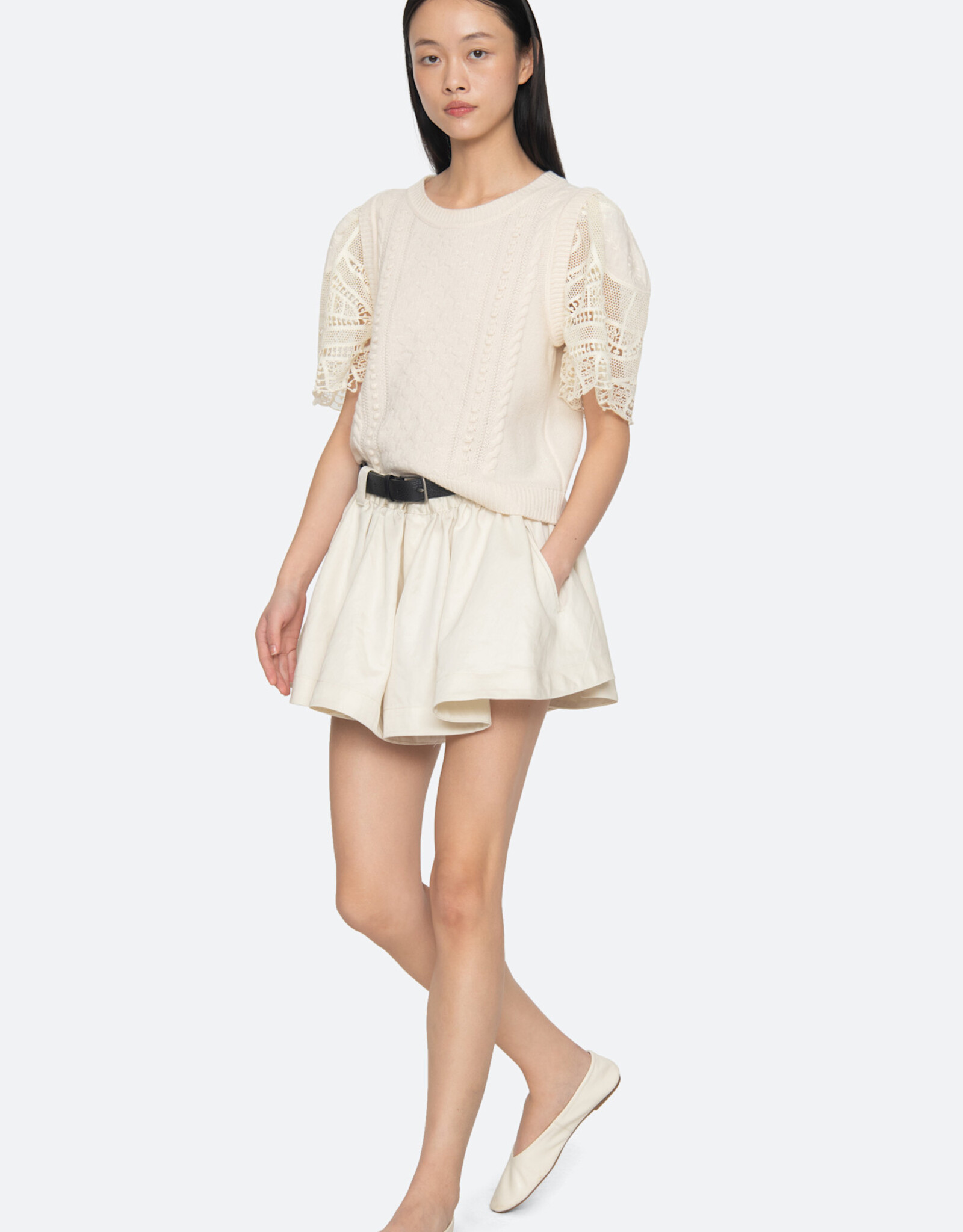 Sea ALINA LACE COMBO SLV SWEATER