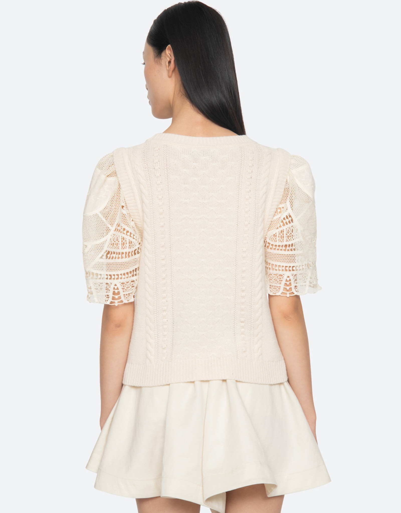 Sea ALINA LACE COMBO SLV SWEATER