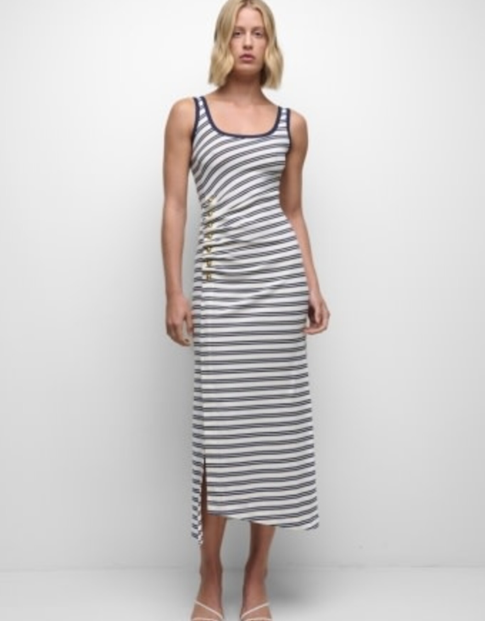 SIMKHAI BECKER COTTON JERSEY MIDI DRESS