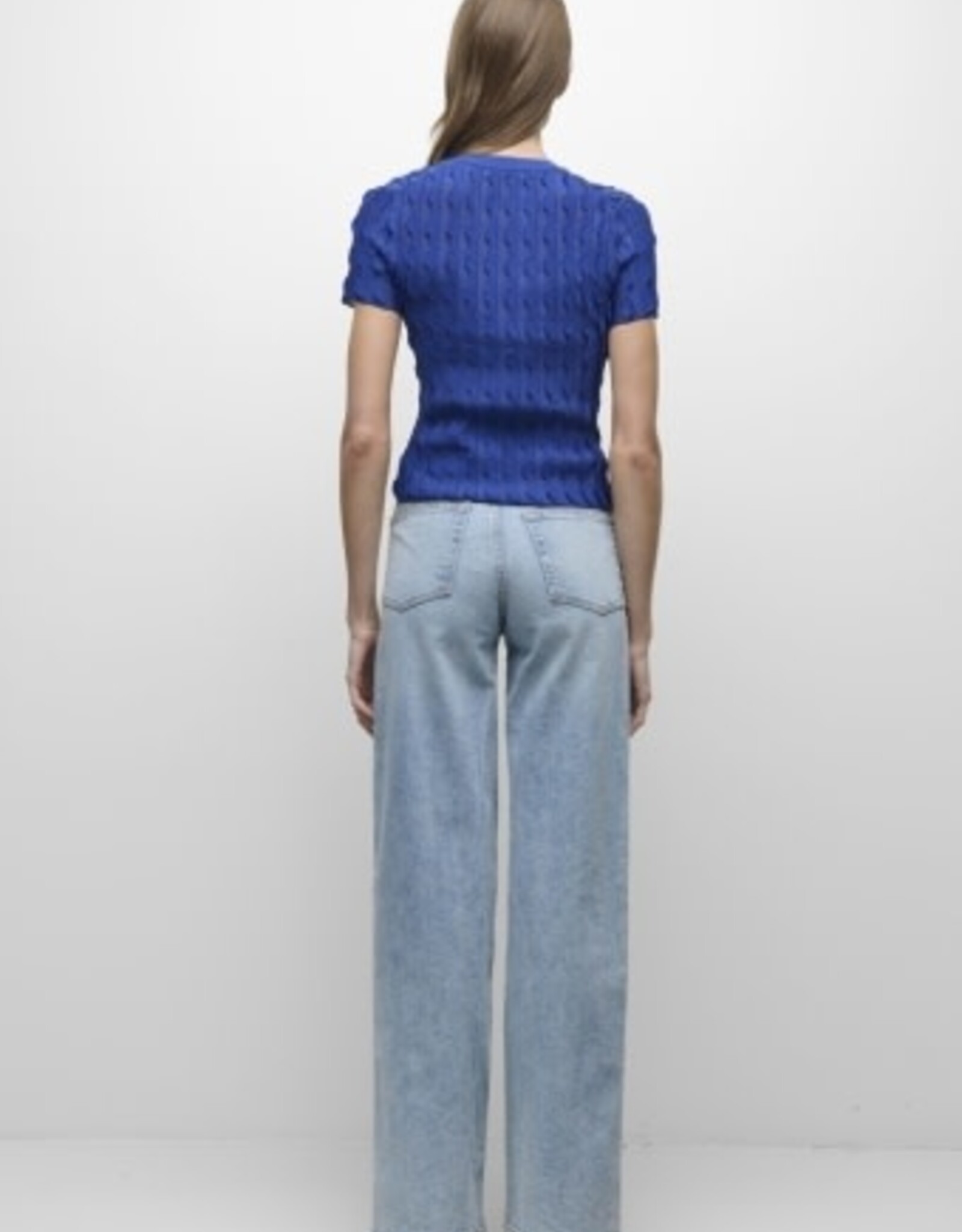 SIMKHAI MALLORIE SCALLOPED KNIT POLO